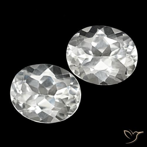 Gemas de Topacio Blanco natural de 11.92 ct, Corte Óvalo, VVS-VS