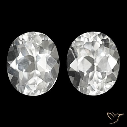 Gemas de Topacio Blanco natural de 11.84 ct, Corte Óvalo, VVS-VS