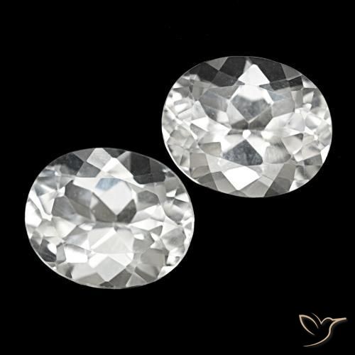 Gemas de Topacio Blanco natural de 11.84 ct, Corte Óvalo, VVS-VS