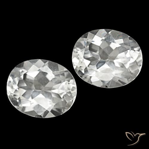 Gemas de Topacio Blanco natural de 11.35 ct, Corte Óvalo, VVS-VS