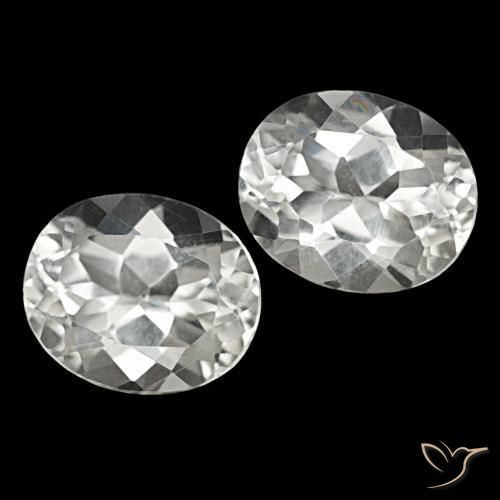 Gemas de Topacio Blanco natural de 12.08 ct, Corte Óvalo, VS