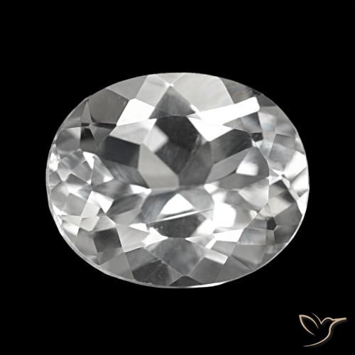 5.76ct Blanco claro Topacio, Ovalada, VVS-VS