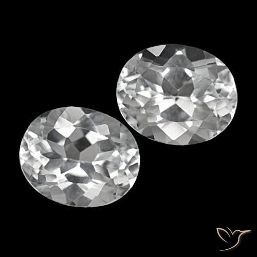 Gemas de Topacio Blanco claro natural de 12.03 ct, Corte Óvalo, VS