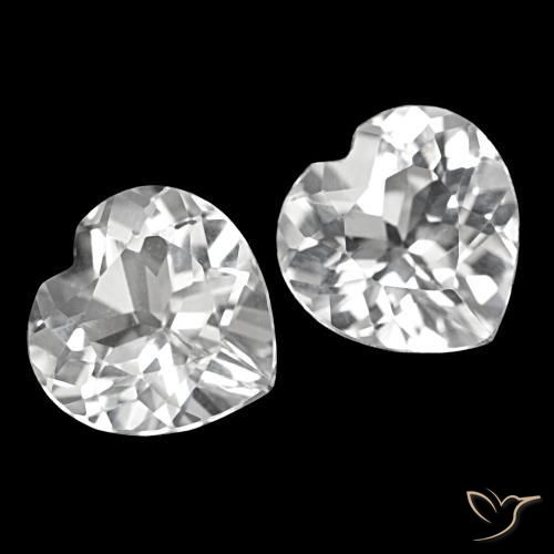 Gemas de Topacio Blanco claro natural de 7.79 ct, Forma de corazón, VS