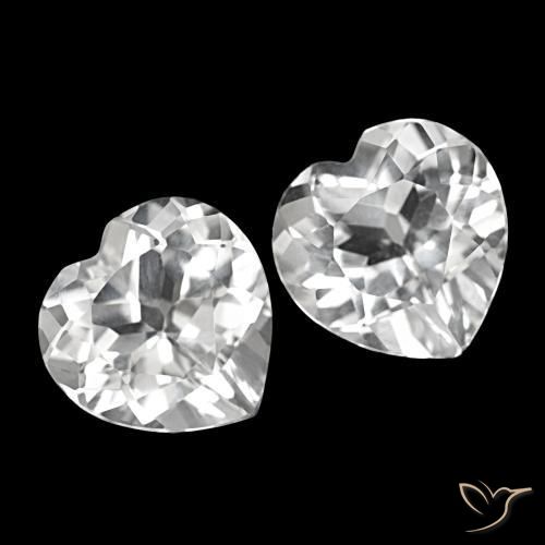 Gemas de Topacio Blanco natural de 8.21 ct, Forma de corazón, VVS-VS