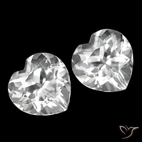 Gemas de Topacio Blanco natural de 8.76 ct, Forma de corazón, VS