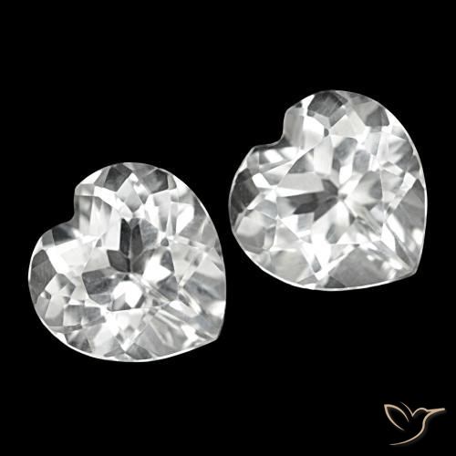 Gemas de Topacio Blanco natural de 8.21 ct, Forma de corazón, VVS-VS