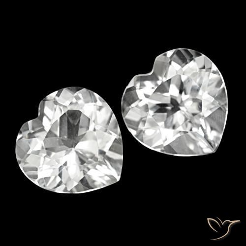 Gemas de Topacio Blanco natural de 8.21 ct, Forma de corazón, VVS-VS