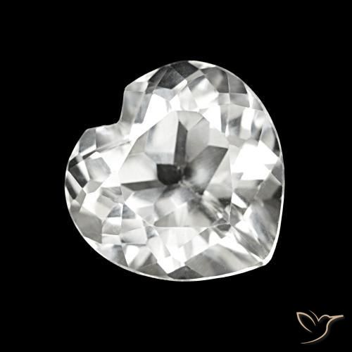 Topacio Blanco natural de 4.33 ct, Forma de corazón, VVS-VS