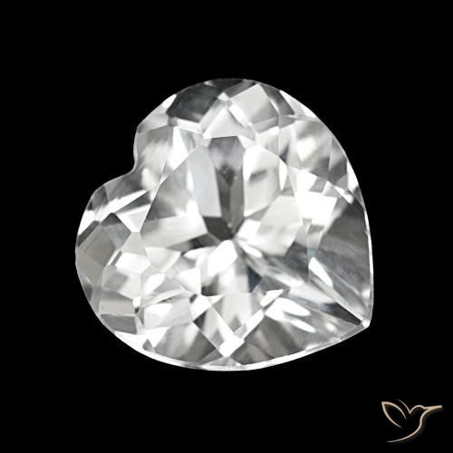 Topacio Blanco natural de 4.11 ct, Forma de corazón, VVS-VS