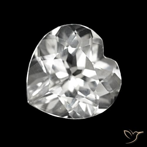 Topacio Blanco natural de 3.95 ct, Forma de corazón, VVS-VS