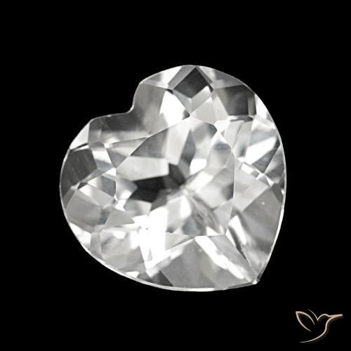 Topacio Blanco natural de 3.95 ct, Forma de corazón, VVS-VS