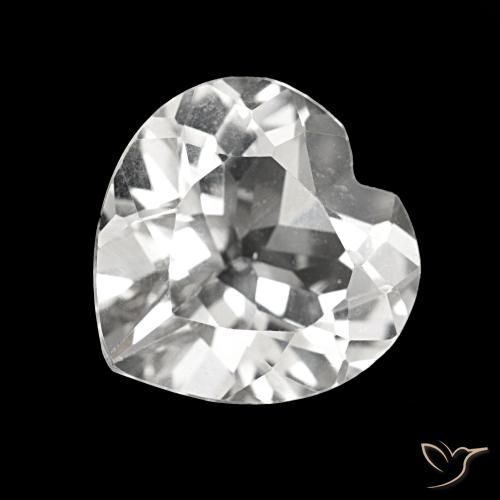 3.69ct Blanco Topacio, Corazón, VVS-VS