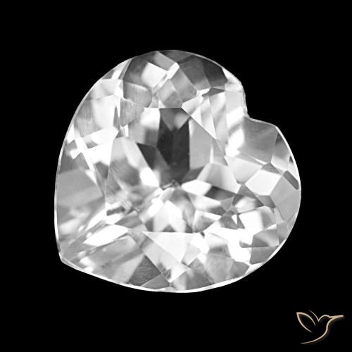 Topacio Blanco claro natural de 4.19 ct, Forma de corazón, VVS-VS