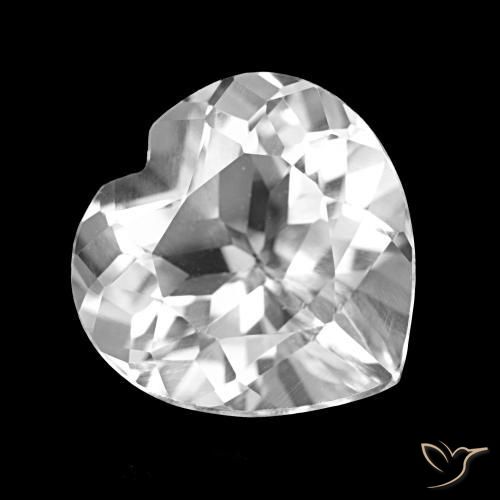 Topacio Blanco claro natural de 4.19 ct, Forma de corazón, VVS-VS