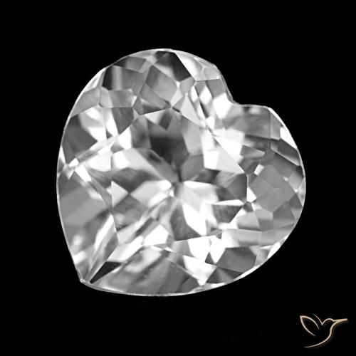4.34ct Blanco claro Topacio, Corazón, VVS-VS