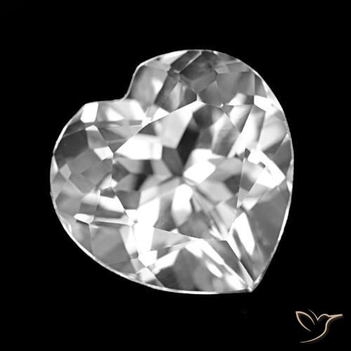 Topacio Blanco claro natural de 4.34 ct, Forma de corazón, VVS-VS