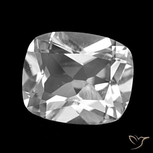 Topacio Blanco claro natural de 6.29 ct, Corte Cojín, VVS-VS