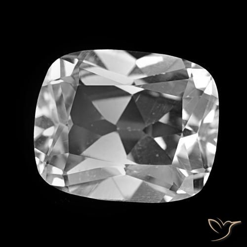 Topacio Blanco claro natural de 6.04 ct, Corte Cojín, VS