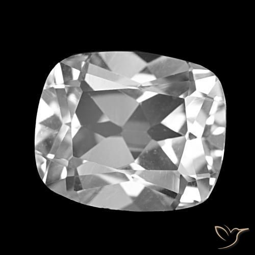 Topacio Blanco claro natural de 6.41 ct, Corte Cojín, VS