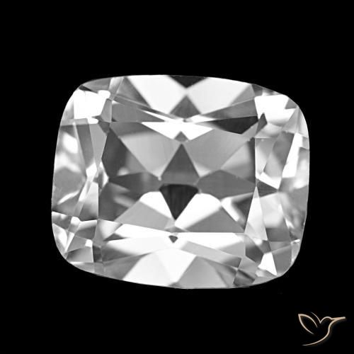 Topacio Blanco claro natural de 6.59 ct, Corte Cojín, VS