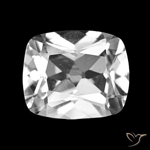 Topacio Blanco claro natural de 5.90 ct, Corte Cojín, VVS-VS