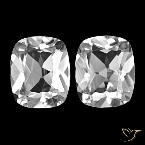 Topacio blanco claro de 11,92 ct, forma cojín, VVS-VS