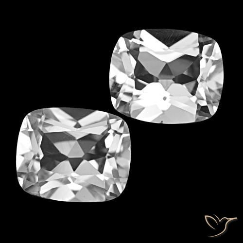 Gemas de topacio blanco natural de 12,20 ct, corte cojín, VS