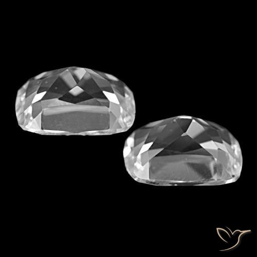 Gemas de topacio blanco natural de 12,20 ct, corte cojín, VS