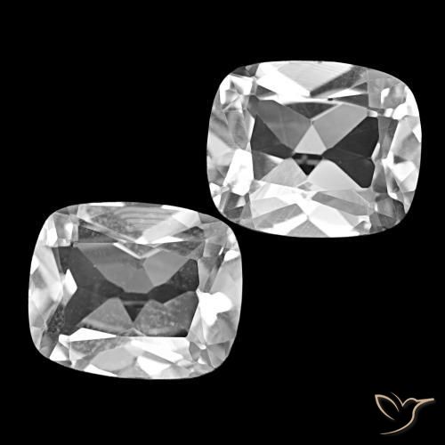 Gemas de Topacio Blanco claro natural de 11.54 ct, Corte Cojín, VVS-VS