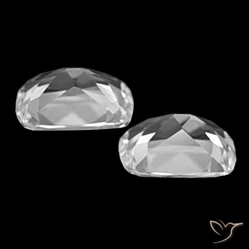 Gemas de Topacio Blanco claro natural de 11.54 ct, Corte Cojín, VVS-VS