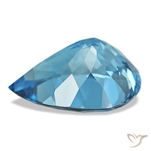 Topacio Azul Suizo natural de 23.70 ct, En forma de pera, VVS-VS
