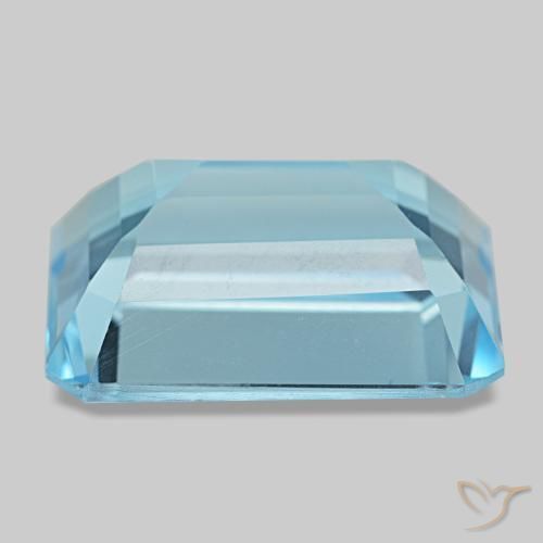 Topacio azul natural de 15,53 ct, corte esmeralda, VS