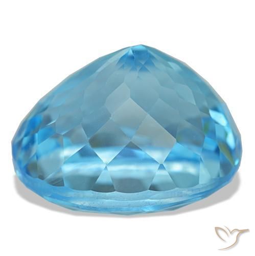 Topacio azul natural de 23,74 ct, corte óvalo, VS