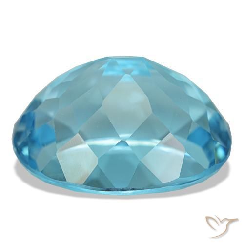 Topacio azul natural de 21,16 ct, corte óvalo, VVS-VS