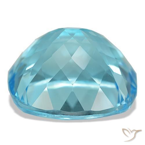 Topacio azul natural de 20,90 ct, corte cojín, VS