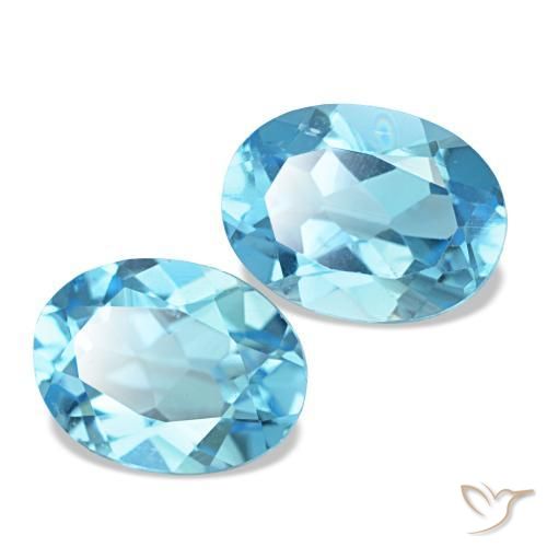 Gemas de topacio azul natural de 2,82 ct, corte óvalo, VS