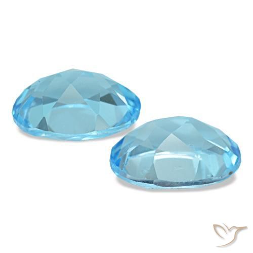 Gemas de topacio azul natural de 2,82 ct, corte óvalo, VS
