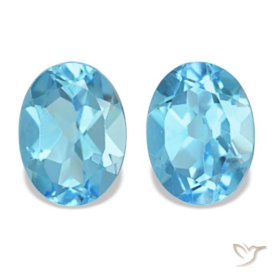 Gemas de topacio azul natural de 3,04 ct, corte óvalo, VS