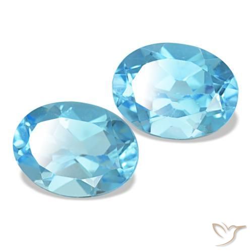 Gemas de topacio azul natural de 3,04 ct, corte óvalo, VS
