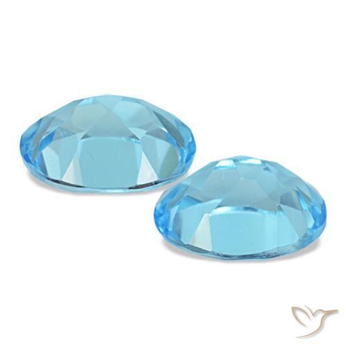 Gemas de topacio azul natural de 3,04 ct, corte óvalo, VS
