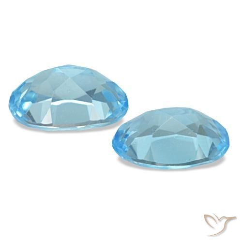 Gemas de topacio azul natural de 2,29 ct, corte óvalo, VS