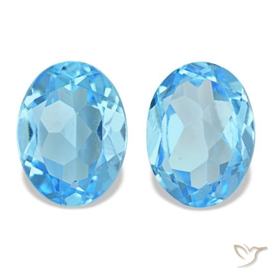 Gemas de topacio azul natural de 2,90 ct, corte óvalo, VVS-VS