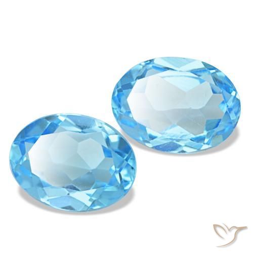 Gemas de topacio azul natural de 2,90 ct, corte óvalo, VVS-VS