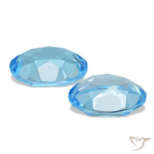Gemas de topacio azul natural de 2,90 ct, corte óvalo, VVS-VS