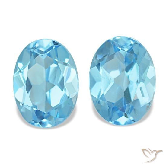 Gemas de topacio azul natural de 3,16 ct, corte óvalo, VVS-VS