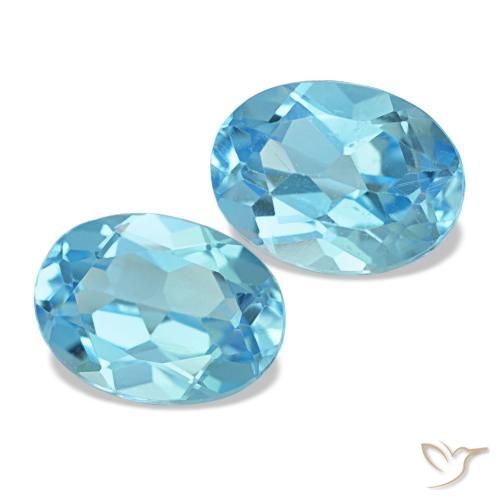 Gemas de topacio azul natural de 3,16 ct, corte óvalo, VVS-VS