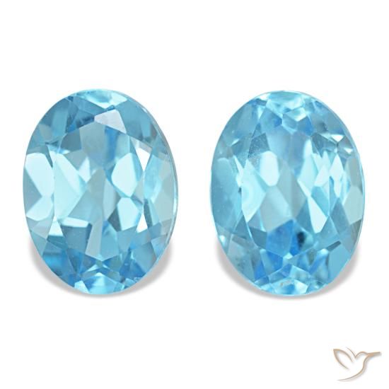 Gemas de topacio azul natural de 3,36 ct, corte óvalo, VVS-VS