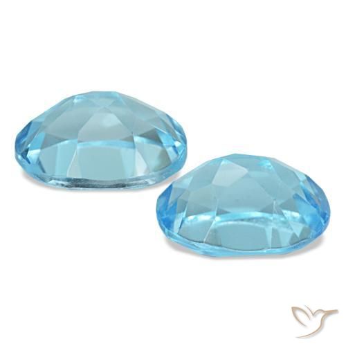 Gemas de topacio azul natural de 3,36 ct, corte óvalo, VVS-VS