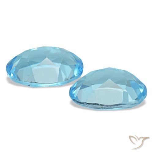 Gemas de topacio azul natural de 2,95 ct, corte óvalo, VS